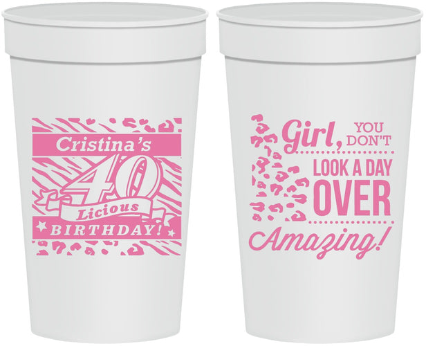 Personalized Birthday 32 oz Stadium Cups - 40th | 20224