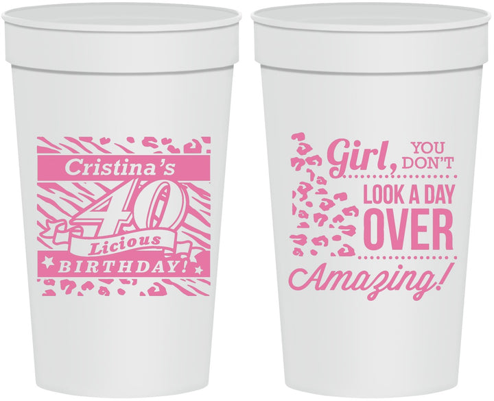 Personalized Birthday 32 oz Stadium Cups - 40th | 20224