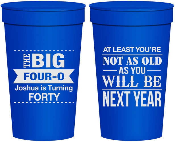 Personalized Birthday 32 oz Stadium Cups - 40th | 20225