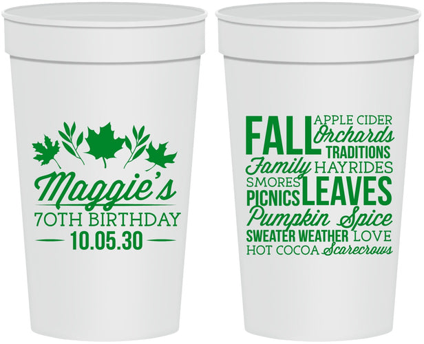 Personalized Birthday 32 oz Stadium Cups - 70th Fall | 20228