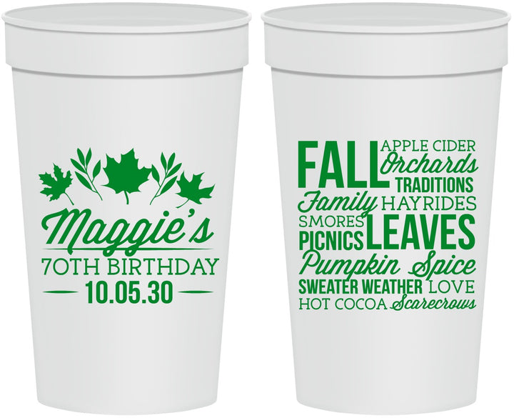 Personalized Birthday 32 oz Stadium Cups - 70th Fall | 20228