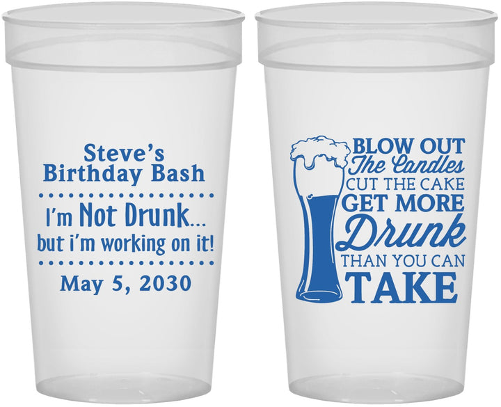 Personalized Birthday 32 oz Stadium Cups - Beer Drunk | 20230