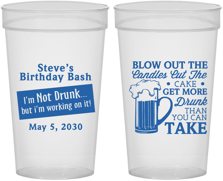 Personalized Birthday 32 oz Stadium Cups - Beer Drunk | 20232