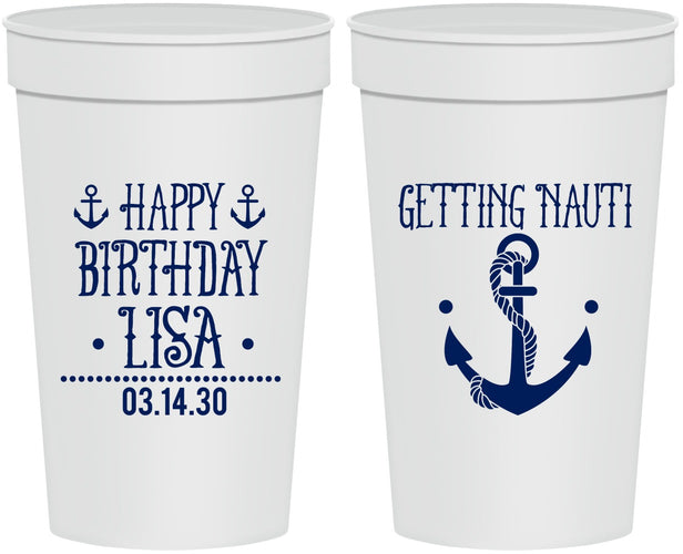 Personalized Birthday 32 oz Stadium Cups - Getting Nauti | 20239