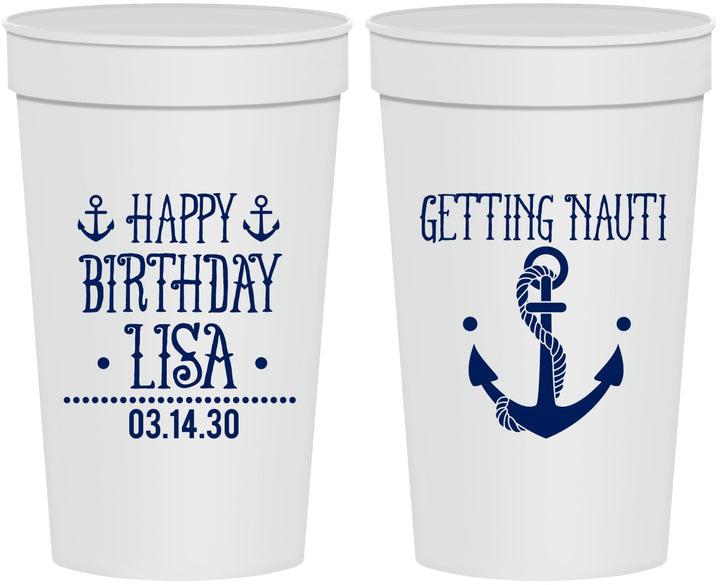 Personalized Birthday 32 oz Stadium Cups - Getting Nauti | 20239