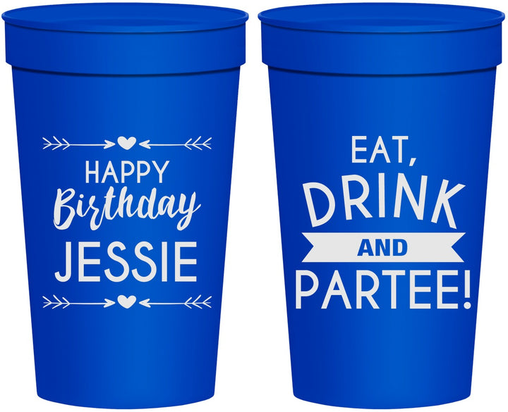 Personalized Birthday 32 oz Stadium Cups - Eat Drink Partee | 20241