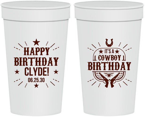 Personalized Birthday 32 oz Stadium Cups - Cowboy | 20244