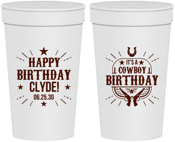 Personalized Birthday 32 oz Stadium Cups - Cowboy | 20244
