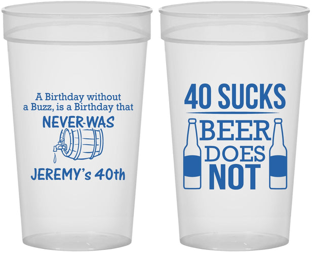 Personalized Birthday 32 oz Stadium Cups - 40th | 20247