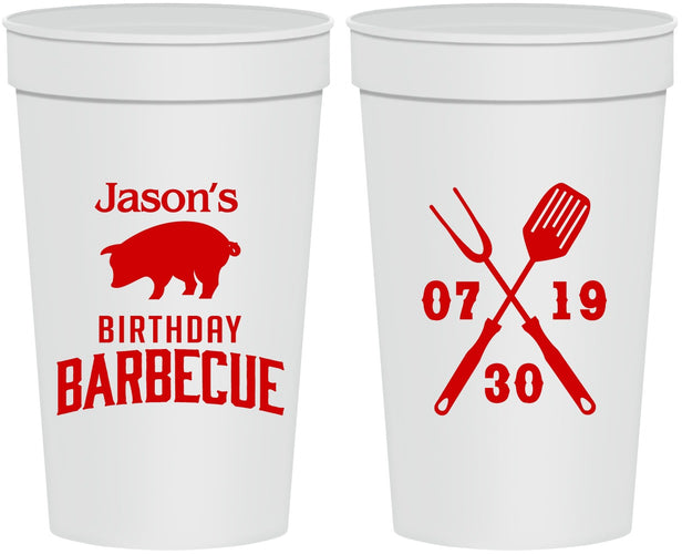 Personalized Birthday 32 oz Stadium Cups - Barbeque Bbq | 20253