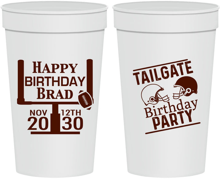 Personalized Birthday 32 oz Stadium Cups - Football | 20256