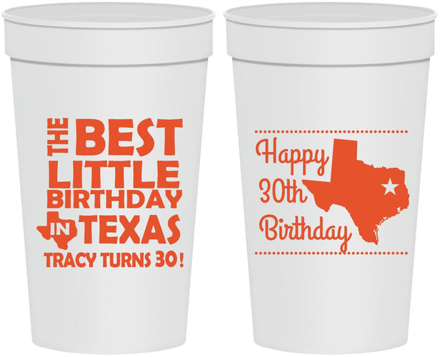 Personalized Birthday 32 oz Stadium Cups - 30th Texas | 20265