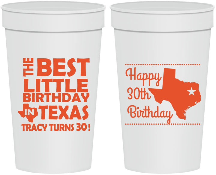 Personalized Birthday 32 oz Stadium Cups - 30th Texas | 20265