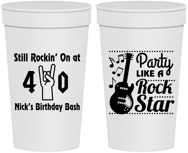Personalized Birthday 32 oz Stadium Cups - 40th Rock Star | 20266