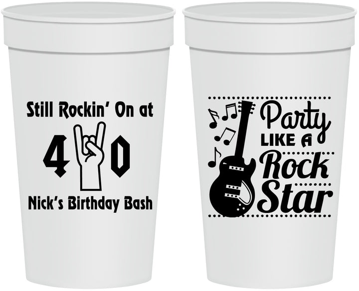 Personalized Birthday 32 oz Stadium Cups - 40th Rock Star | 20266