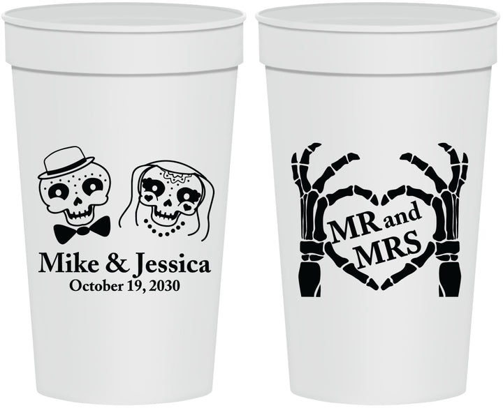 Personalized Wedding 32 oz Stadium Cups - Mr And Mrs Halloween | 206