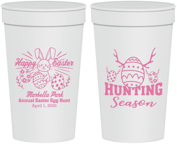 Personalized Easter 32 oz Stadium Cups - Bunny Egg Hunt | 210003