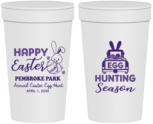 Personalized Easter 32 oz Stadium Cups - Egg Hunting Bunny | 210004