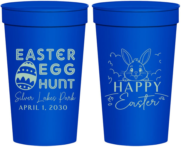 Personalized Easter 32 oz Stadium Cups - Egg Hunt Bunny | 210005