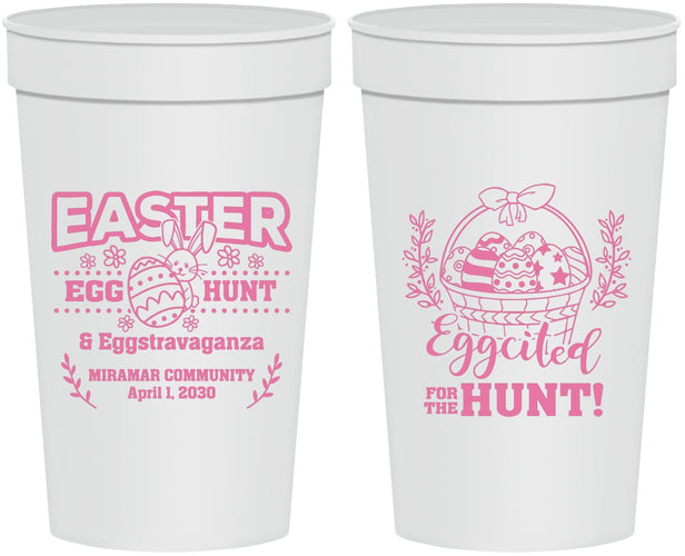 Personalized Easter 32 oz Stadium Cups - Eggcited For Hunt Bunny | 210006