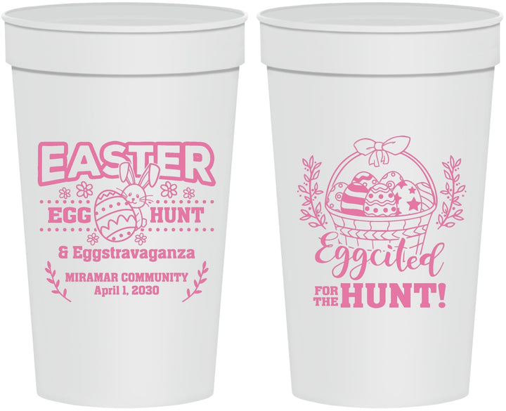 Personalized Easter 32 oz Stadium Cups - Eggcited For Hunt Bunny | 210006