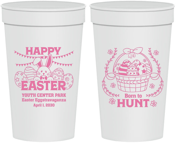 Personalized Easter 32 oz Stadium Cups - Born To Hunt Bunny | 210007