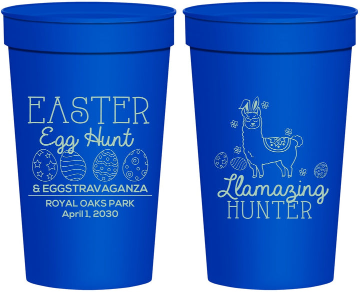 Personalized Easter 32 oz Stadium Cups - Llama Eggs | 210009