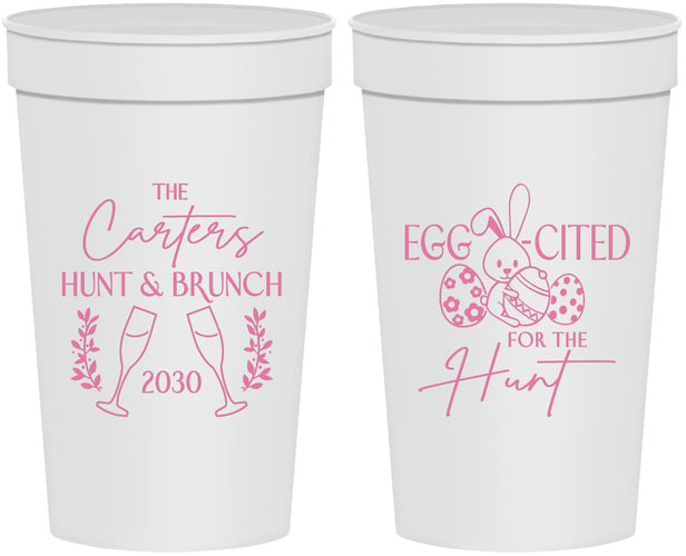 Personalized Easter 32 oz Stadium Cups - Eggcited For Hunt Bunny | 210011