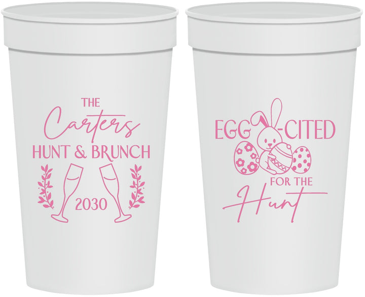 Personalized Easter 32 oz Stadium Cups - Eggcited For Hunt Bunny | 210011
