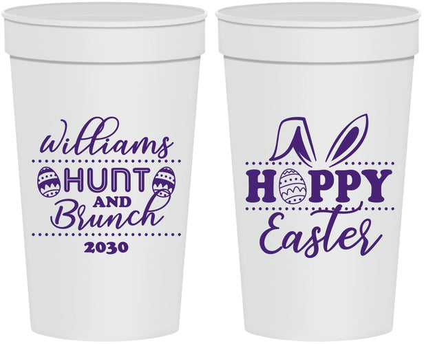 Personalized Easter 32 oz Stadium Cups - Hoppy Bunny Eggs | 210012
