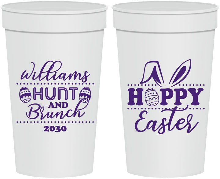 Personalized Easter 32 oz Stadium Cups - Hoppy Bunny Eggs | 210012