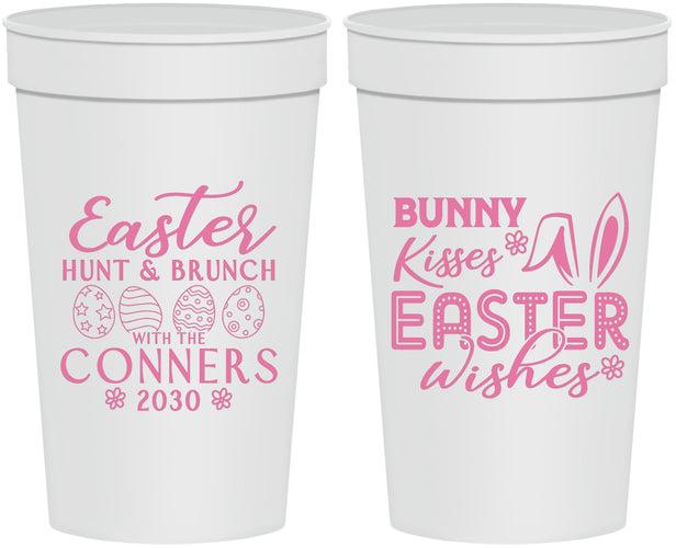 Personalized Easter 32 oz Stadium Cups - Bunny Kisses Eggs | 210014