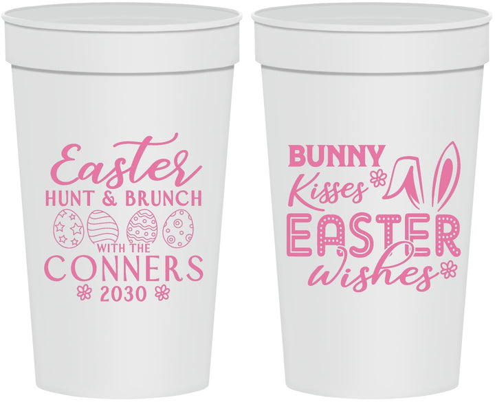 Personalized Easter 32 oz Stadium Cups - Bunny Kisses Eggs | 210014