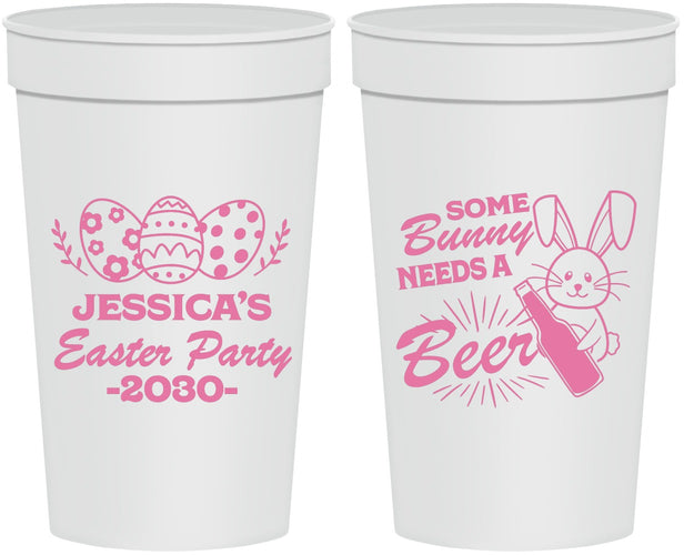 Personalized Easter 32 oz Stadium Cups - Bunny Needs A Beer | 210018