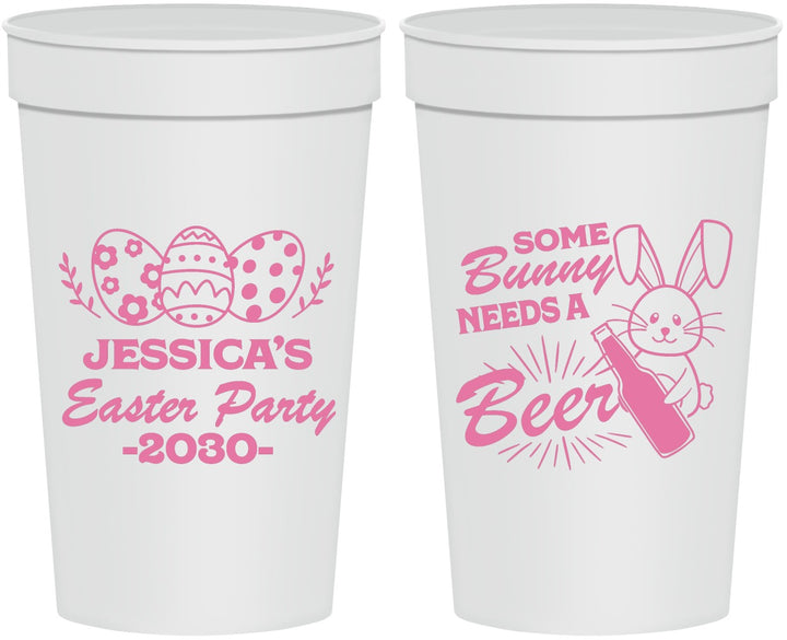 Personalized Easter 32 oz Stadium Cups - Bunny Needs A Beer | 210018
