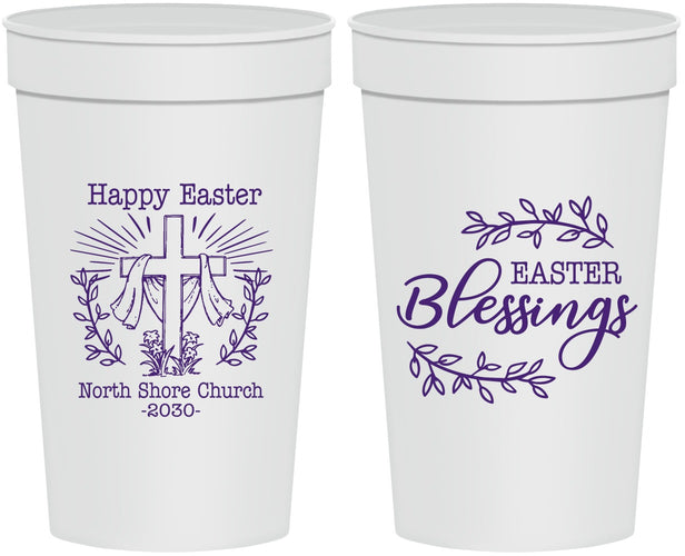 Personalized Easter 32 oz Stadium Cups - Blessings Church | 210020