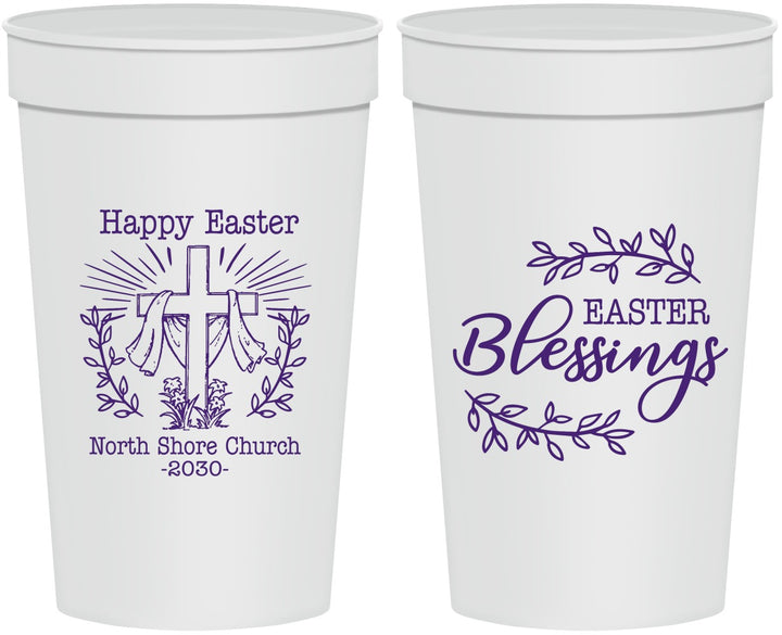 Personalized Easter 32 oz Stadium Cups - Blessings Church | 210020