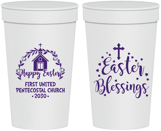 Personalized Easter 32 oz Stadium Cups - Easter Blessings Church | 210024