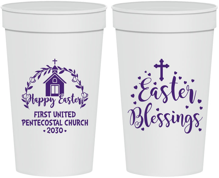 Personalized Easter 32 oz Stadium Cups - Easter Blessings Church | 210024