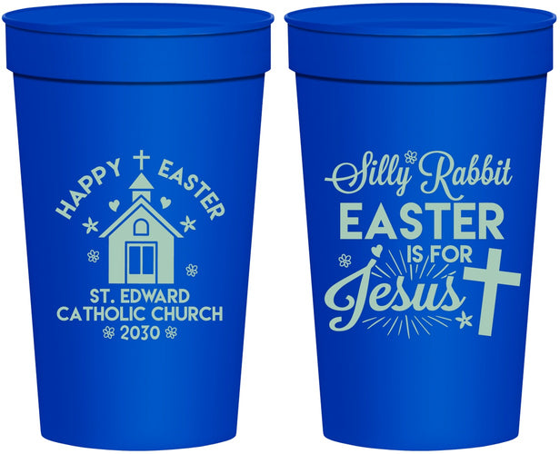 Personalized Easter 32 oz Stadium Cups - Silly Rabbit | 210025