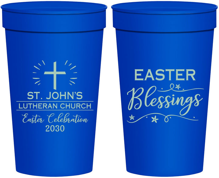 Personalized Easter 32 oz Stadium Cups - Easter Blessings Church | 210029