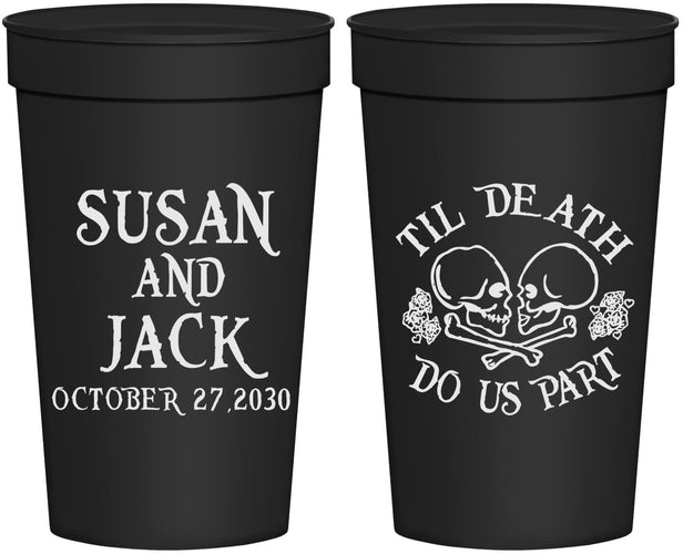 Personalized Wedding 32 oz Stadium Cups - Til Death Do Us Part | 213