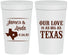 Personalized Wedding 32 oz Stadium Cups - Our Love Is As Big As Texas | 215