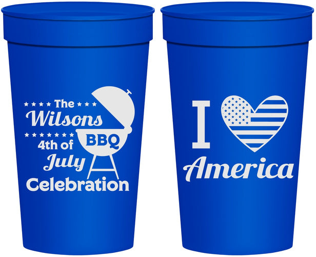 Personalized 4th Of July 32 oz Stadium Cups - Barbecue Bbq | 220007