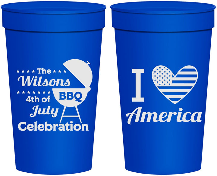 Personalized 4th Of July 32 oz Stadium Cups - Barbecue Bbq | 220007