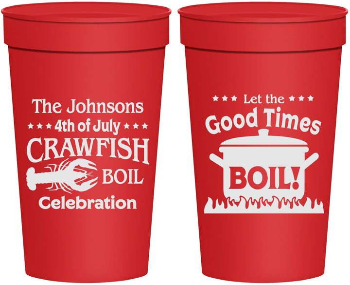 Personalized 4th Of July 32 oz Stadium Cups - Crawfish Boil | 220010