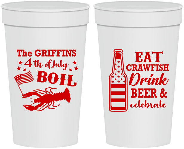 Personalized 4th Of July 32 oz Stadium Cups - Crawfish Boil | 220012