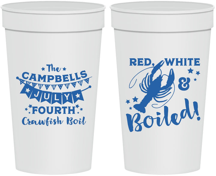 Personalized 4th Of July 32 oz Stadium Cups - Crawfish Boil | 220013