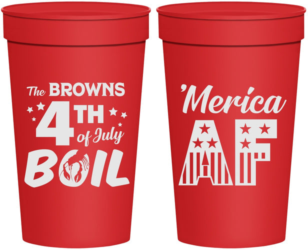 Personalized 4th Of July 32 oz Stadium Cups - Merica Af | 220014