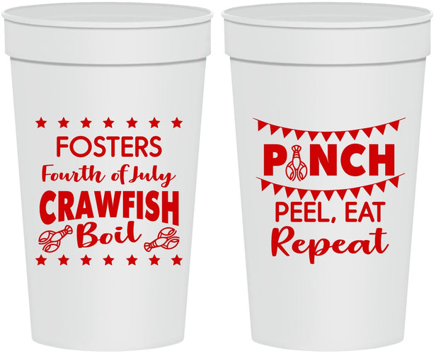 Personalized 4th Of July 32 oz Stadium Cups - Crawfish Boil | 220016
